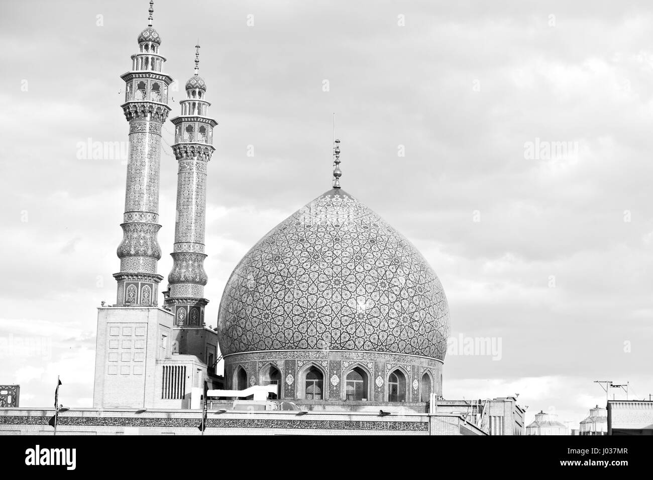 Flou dans l'Iran et l'ancienne religion mosquée architecture perse Banque D'Images