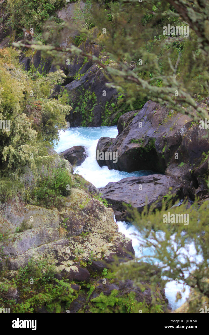 C'est le rapides d'Aratiatia en Nouvelle-Zélande. Ce site est devenu l'emblématique étant l'un des endroits pour le Hobbit de Peter Jackson Banque D'Images
