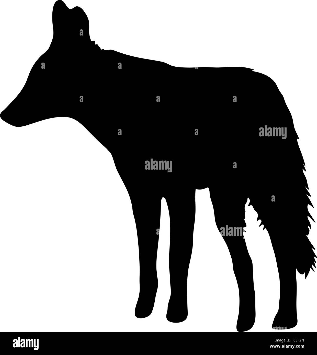 Silhouette d'une main appuyée noir sauvage jackal Illustration de Vecteur