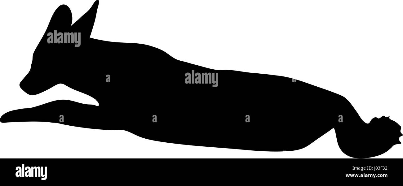 Silhouette d'une main appuyée noir sauvage jackal Illustration de Vecteur