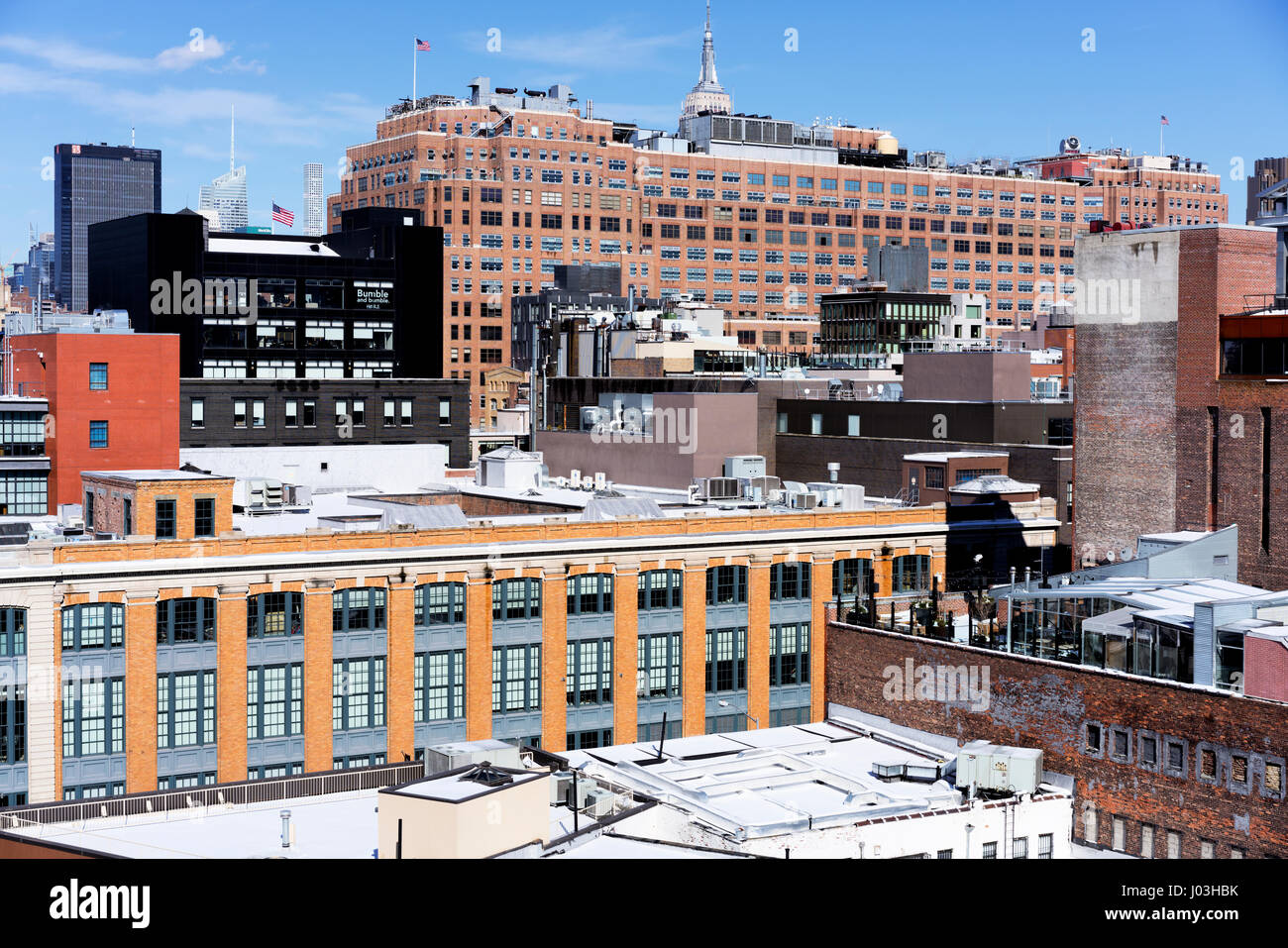 À Au nord-est sur le Meatpacking District, New York City Banque D'Images