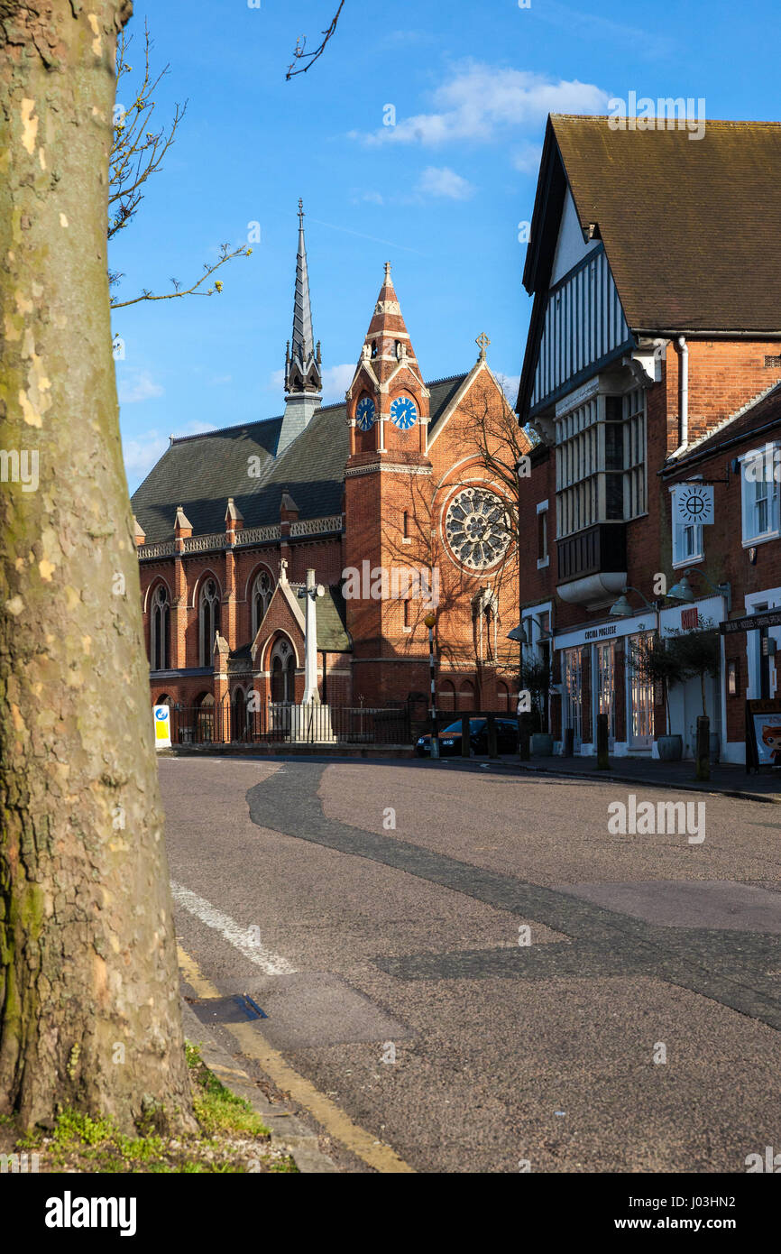 Chapelle Highgate School vu de Hampstead Lane, Highgate, Londres, Angleterre, N6, au Royaume-Uni. Banque D'Images