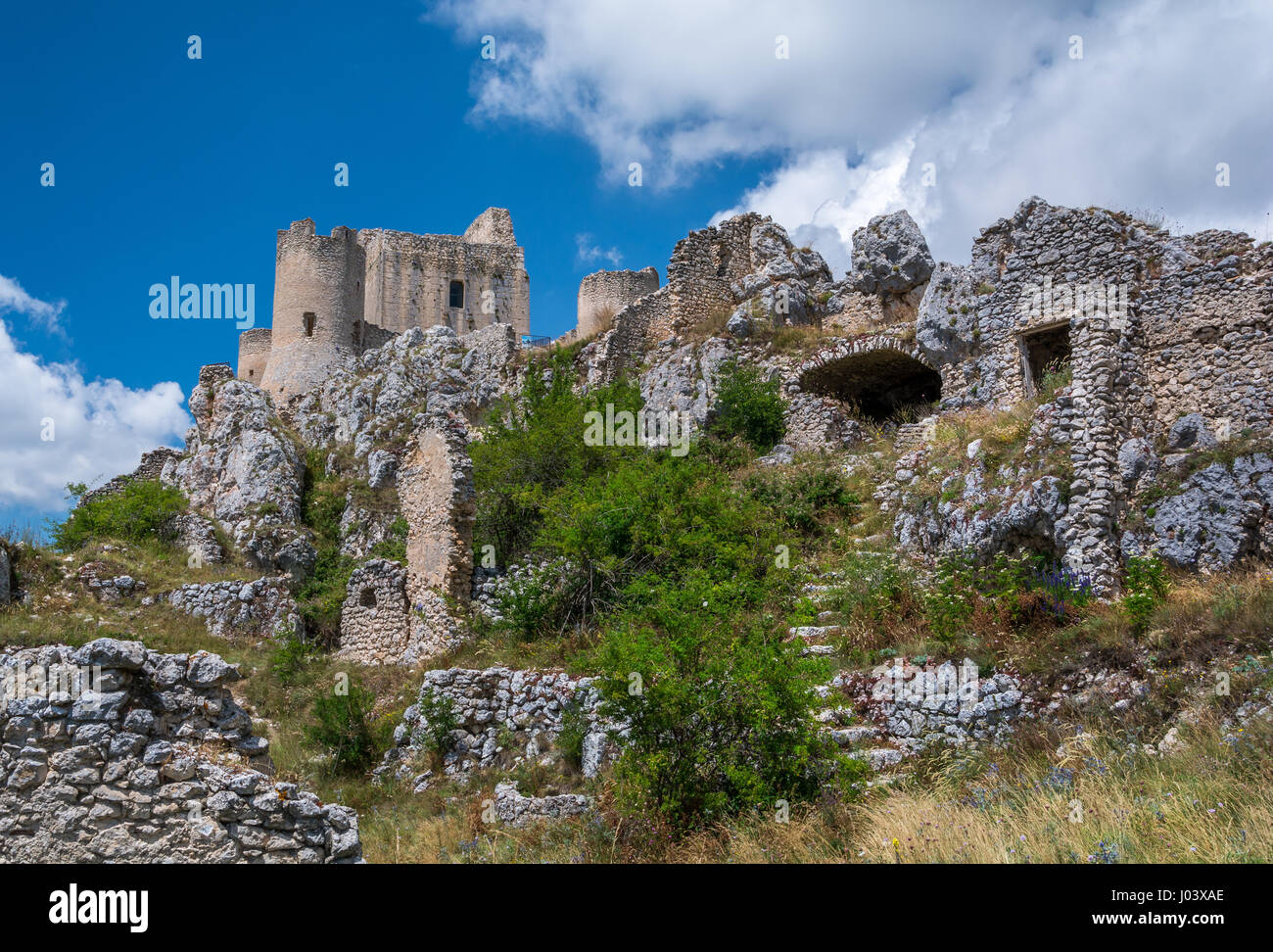 La forteresse de Calascio, Province de L'Aquila, Abruzzes (Italie) Banque D'Images