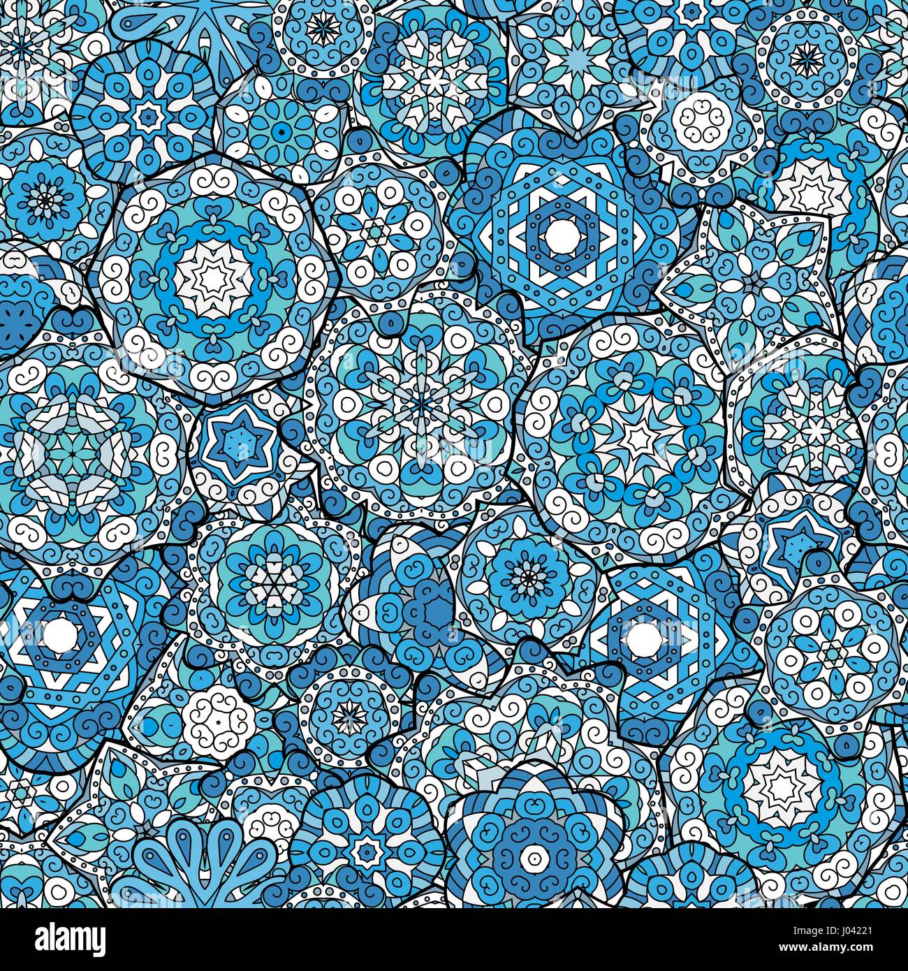 Motif ornemental oriental sans couture. Vector fonds décoratif lacé avec ornement géométrique et floral. Carreaux géométriques répétés avec mandala. Motif indien ou arabe. Festival Boho style. Illustration de Vecteur