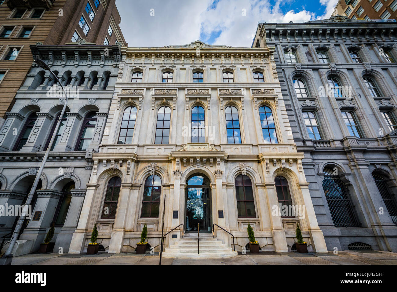 Les banques historiques sur Chestnut Street à Philadelphie, Pennsylvanie. Banque D'Images