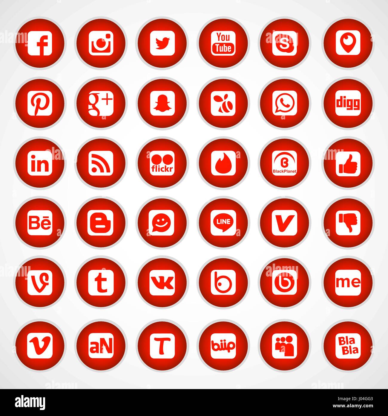 Les icônes de réseau social Illustration de Vecteur