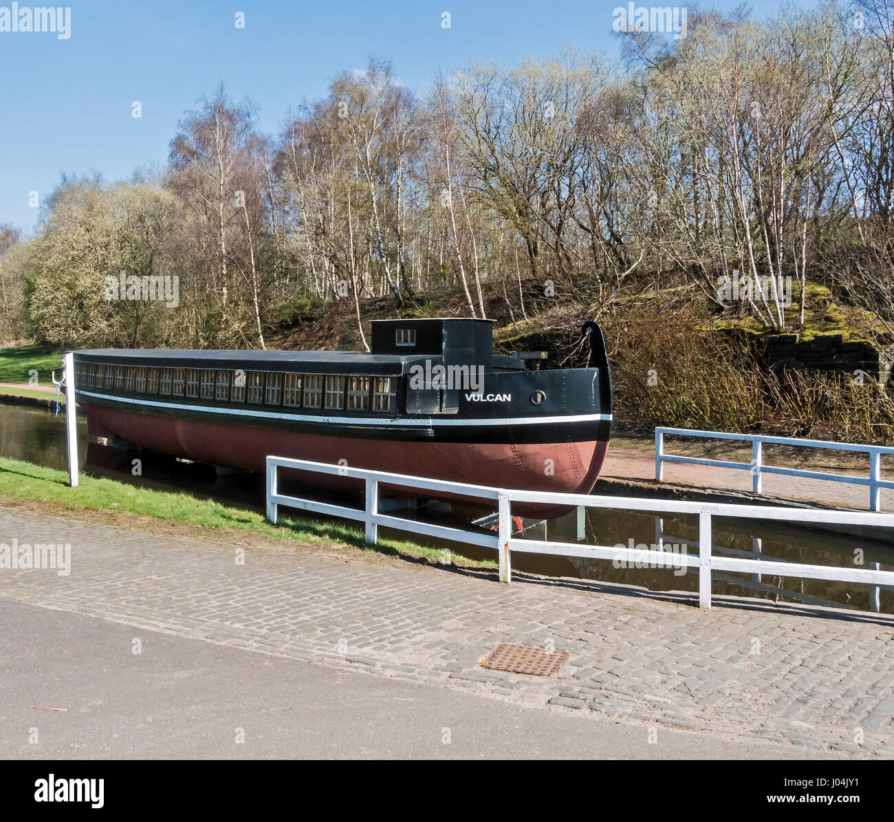 Canal barge à Vulcan Summerlee Museum of Scottish vie industrielle à Coatbridge North Lanarkshire Scotland UK Banque D'Images