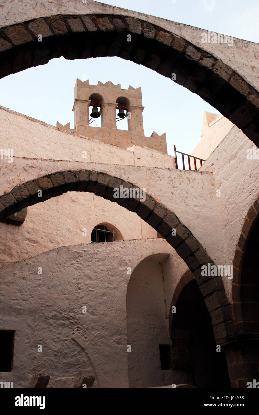 Semaine de la passion orthodoxe chrétienne, sur l'île grecque de l'Apocalypse (Patmos), Maundy jeudi (la cérémonie du WASHIN Banque D'Images