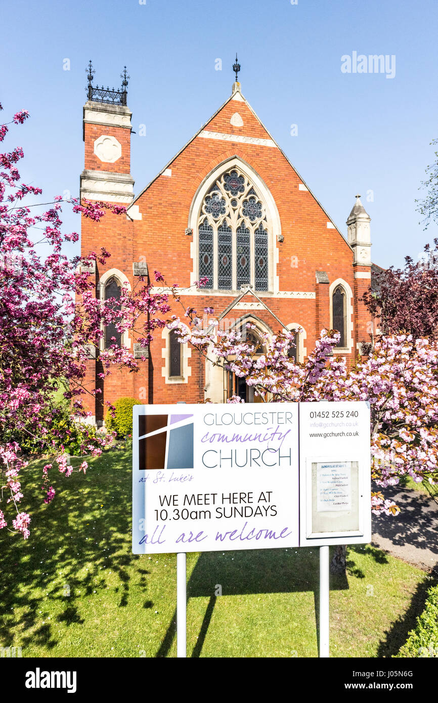 Churh communautaire de Gloucester au printemps, Gloucester UK Banque D'Images