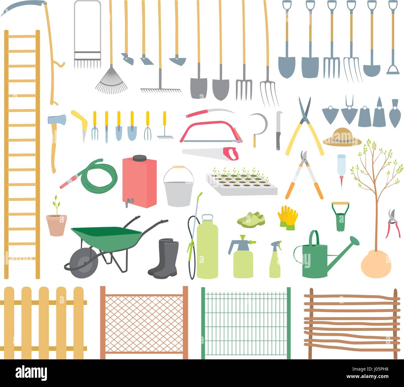 Outils de travail de jardin Banque d'images vectorielles - Alamy