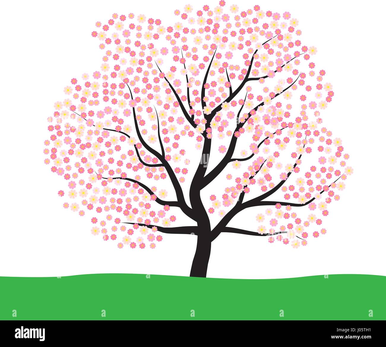 Arbre avec blossom Illustration de Vecteur