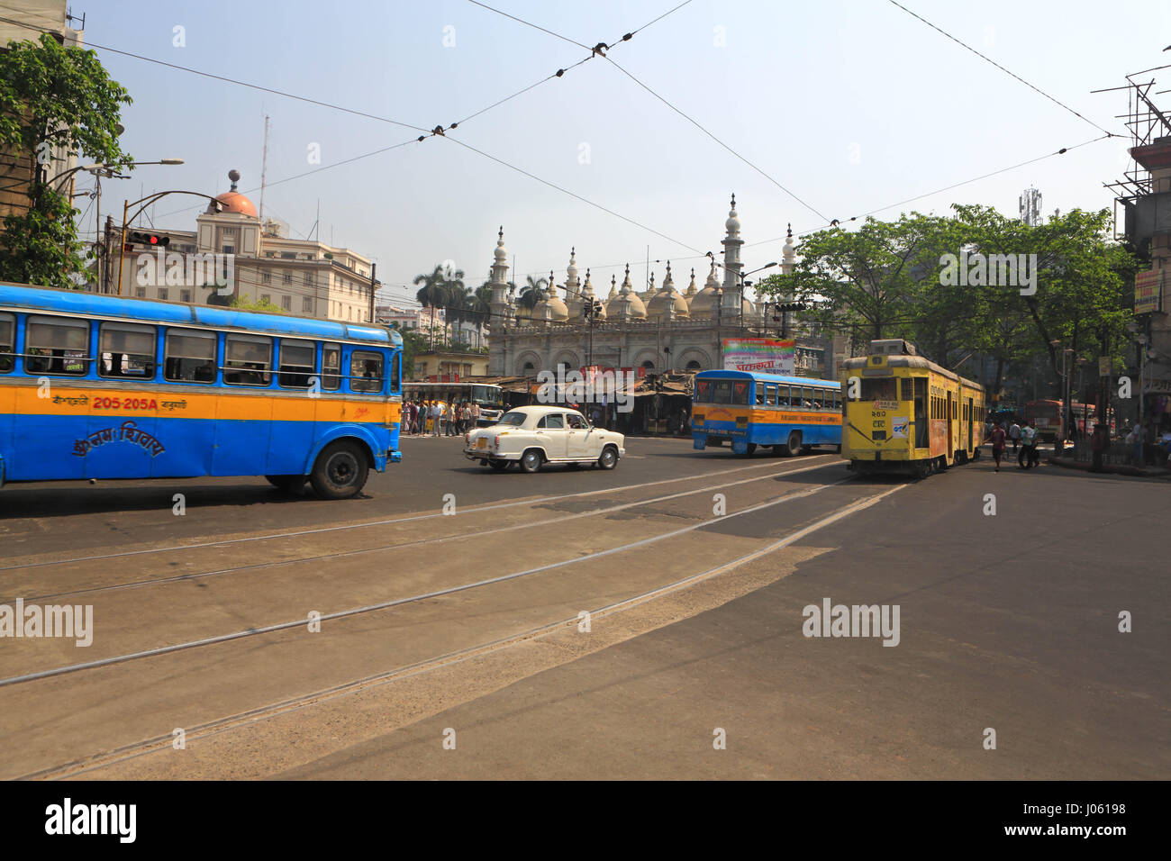 Les Trams, Kolkata, Bengale occidental, Inde, Asie Banque D'Images
