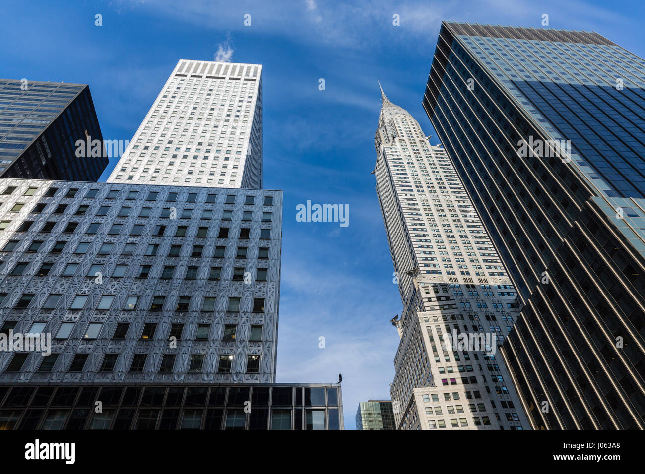 New York Skyline avec sky scrapers et Chrysler Building Banque D'Images