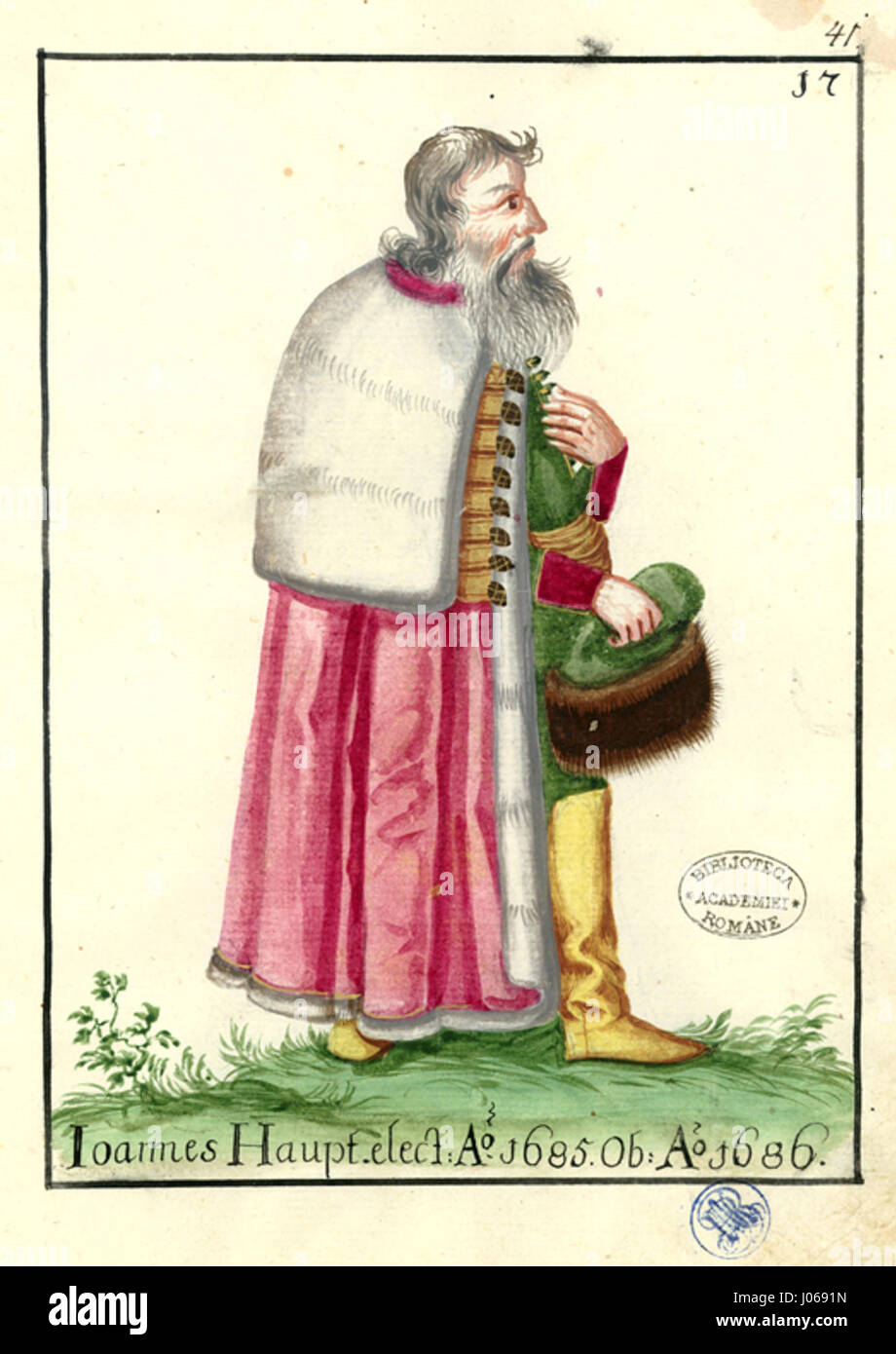 Le 'Trachten-Kabinett' de Ioannes Haupt est une collection de vêtements traditionnels de Transylvanie, mettant en valeur les vêtements régionaux de la fin du XVIIe siècle en Europe. Banque D'Images Le 'Trachten-Kabinett' de Ioannes Haupt est une collection de vêtements traditionnels de Transylvanie, mettant en valeur les vêtements régionaux de la fin du XVIIe siècle en Europe. Banque D'Images