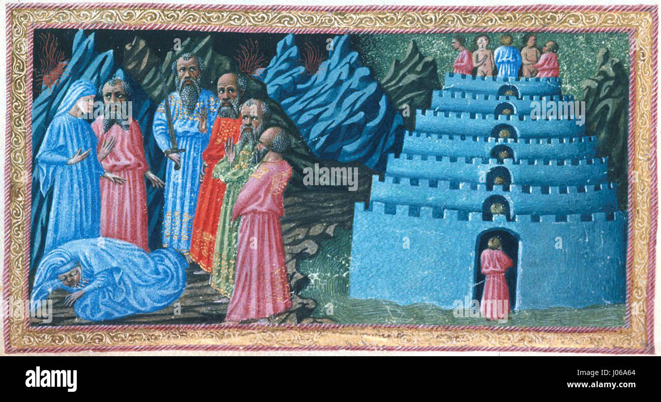 'Spiriti magni' de Priamo della Quercia est une pièce du début de la Renaissance, mettant en valeur le style détaillé et expressif de l'artiste. Il reflète le mélange d'éléments gothiques et Renaissance dans l'œuvre de Quercia, mettant en évidence les thèmes spirituels et humanistes profonds de l'époque. Banque D'Images