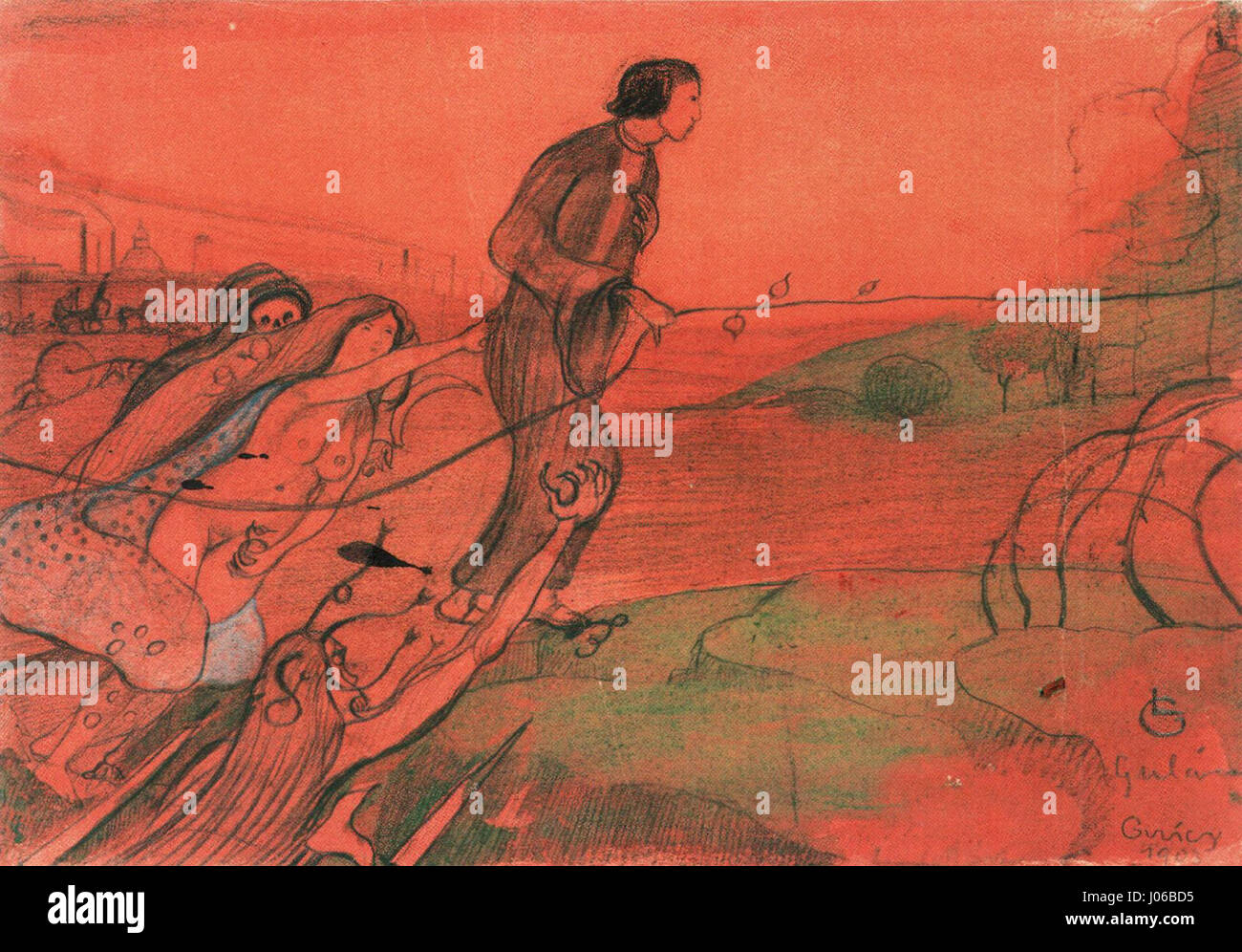 « Gul csy Dream » de 1903 est une œuvre d’art du début du XXe siècle qui explore les thèmes de l’imagination et des rêves. La pièce présente des éléments surréalistes qui reflètent l’expérimentation artistique de l’époque. Banque D'Images