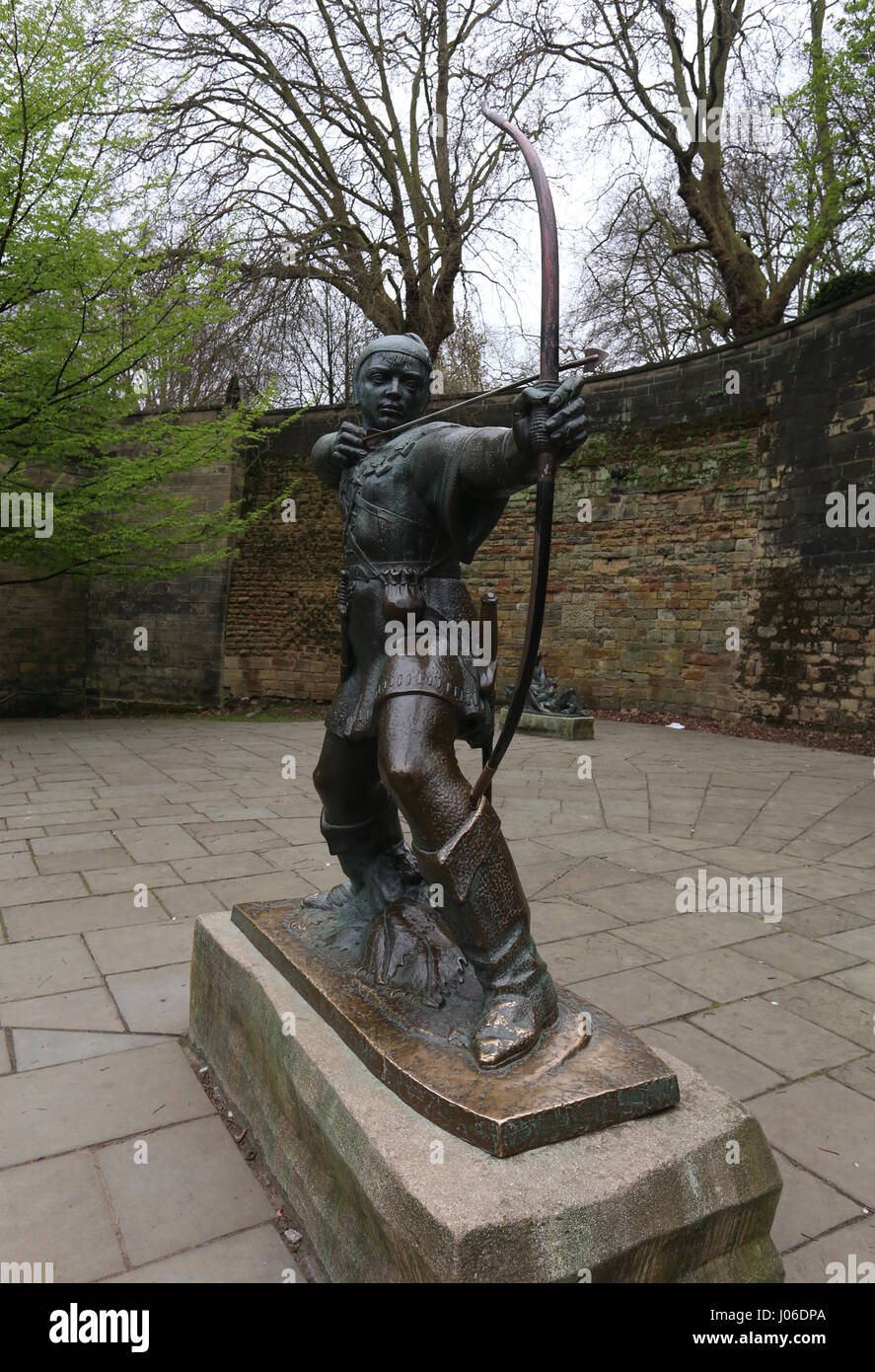 Statue de Robin des Bois, Nottingham (Angleterre) Avril 2017 Banque D'Images