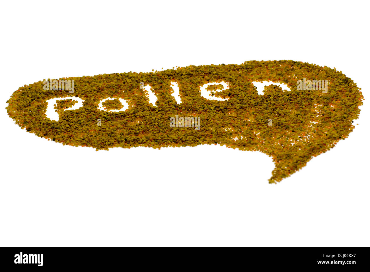 Bee pollen écrit dans les grains de pollen, bulle Banque D'Images