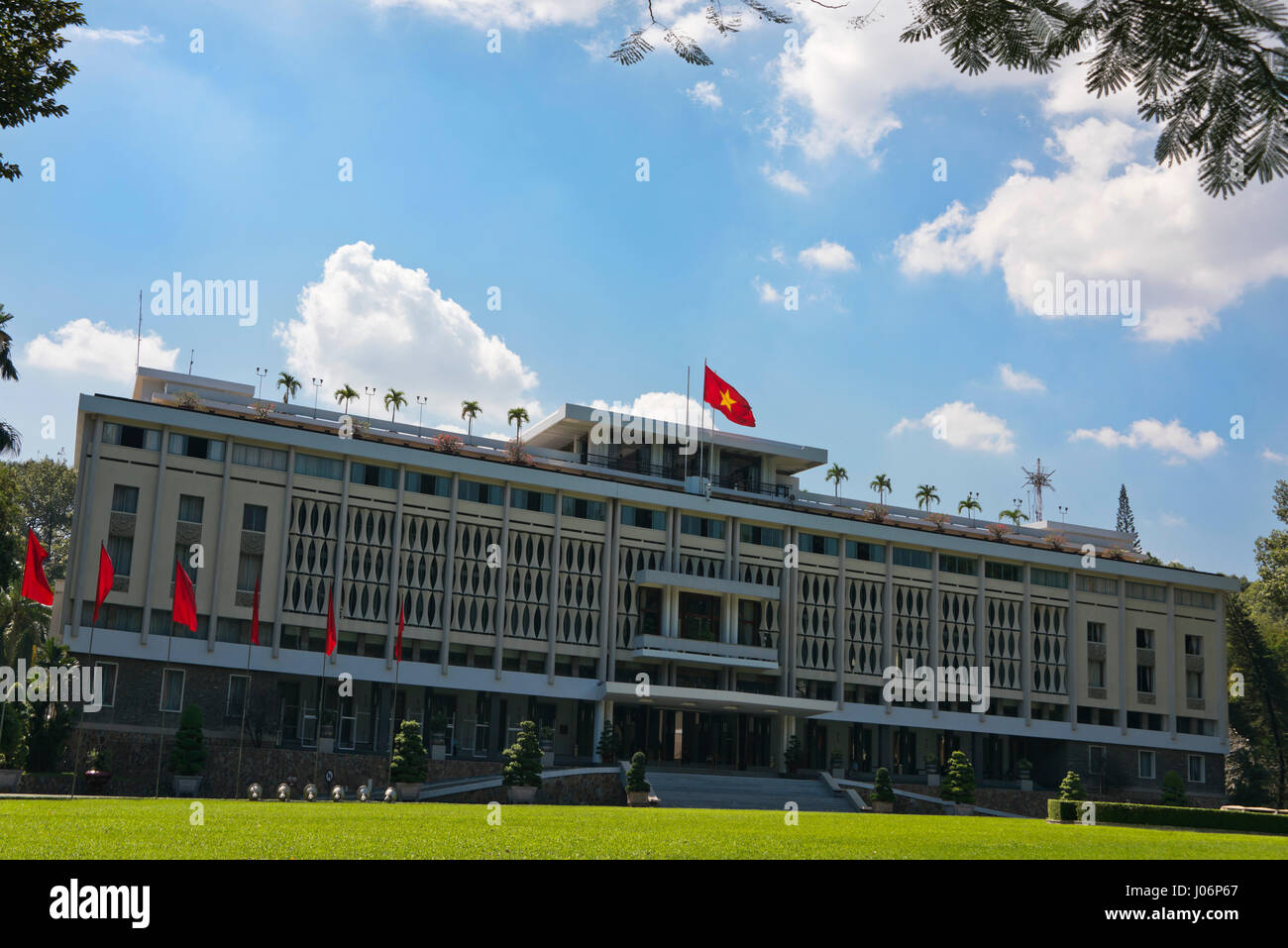 Vue horizontale du Palais de l'indépendance à Ho Chi Minh Ville, HCMC, Vietnam. Banque D'Images