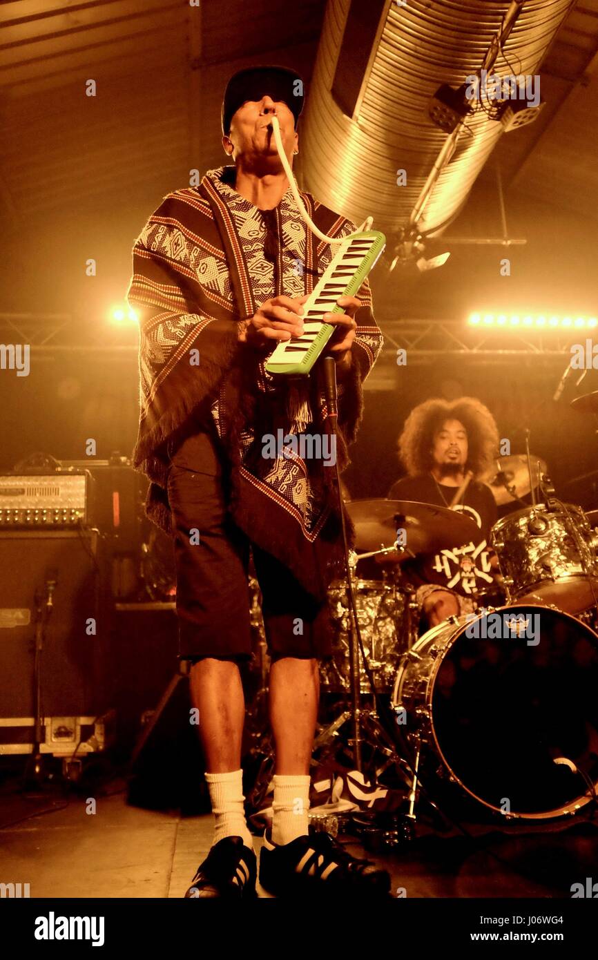 Jahred Shaine avec American band Hed Pe aka Planet Earth performing at les salles des machines, Southampton Banque D'Images