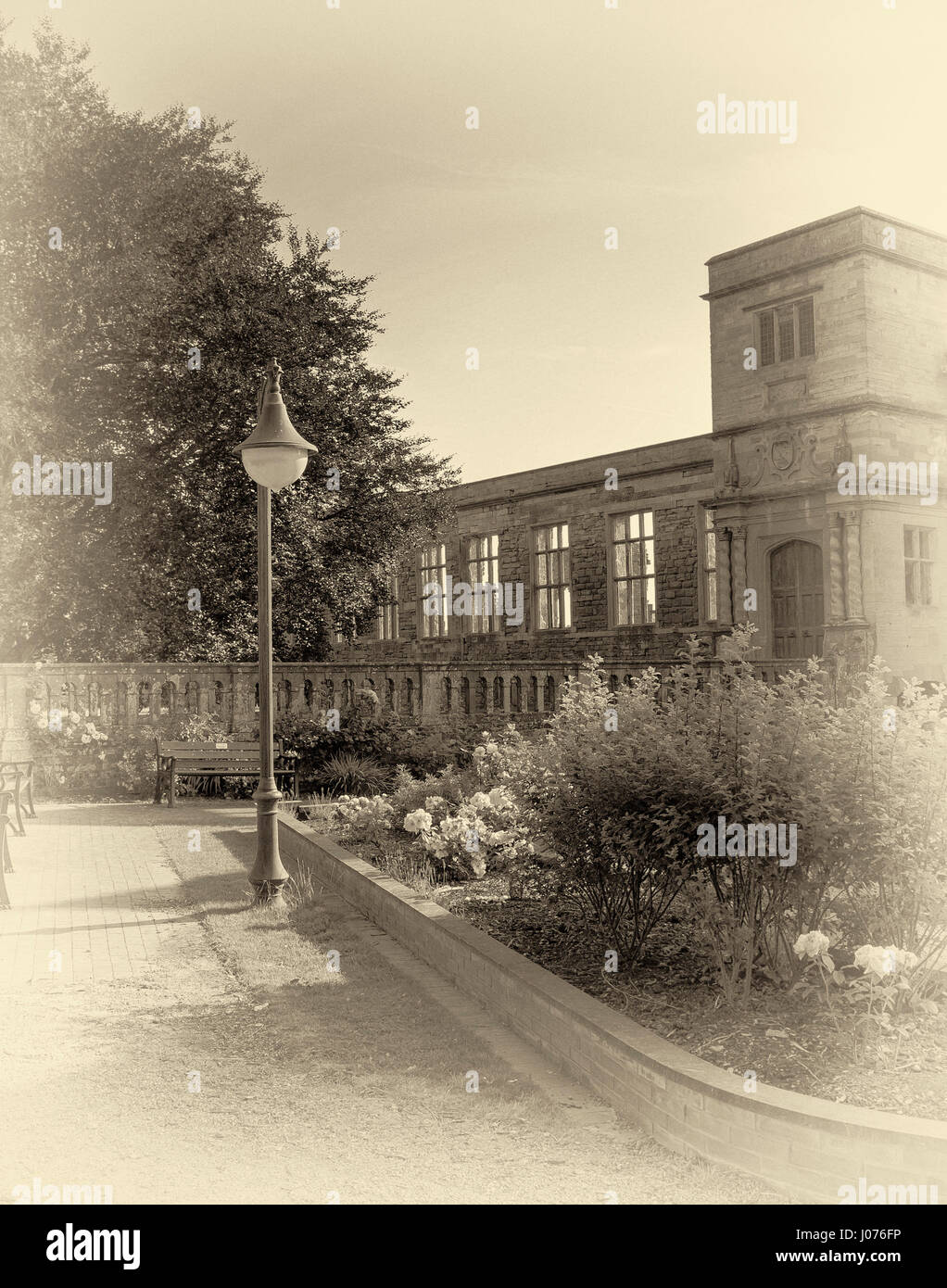 Rufford Abbey Country Park-images sépia Banque D'Images