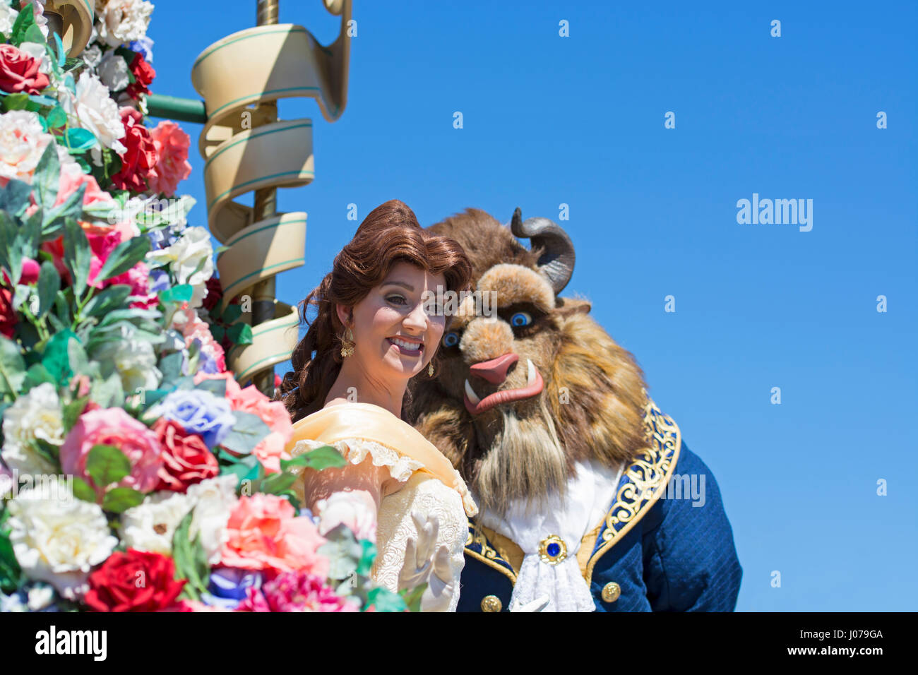 La belle et la Bête, Parade, Disney World, Orlando, Floride Banque D'Images