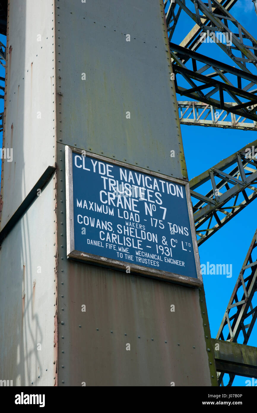 Finnieston Crane, alias Clyde Fiduciaire Navigation Crane numéro 7, Glasgow, Ecosse Banque D'Images