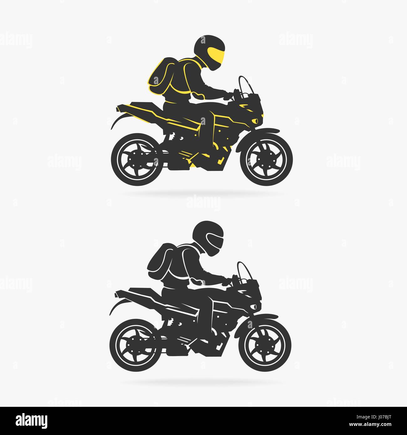 Biker Riding Motorcycle Vector Illustration Illustration de Vecteur