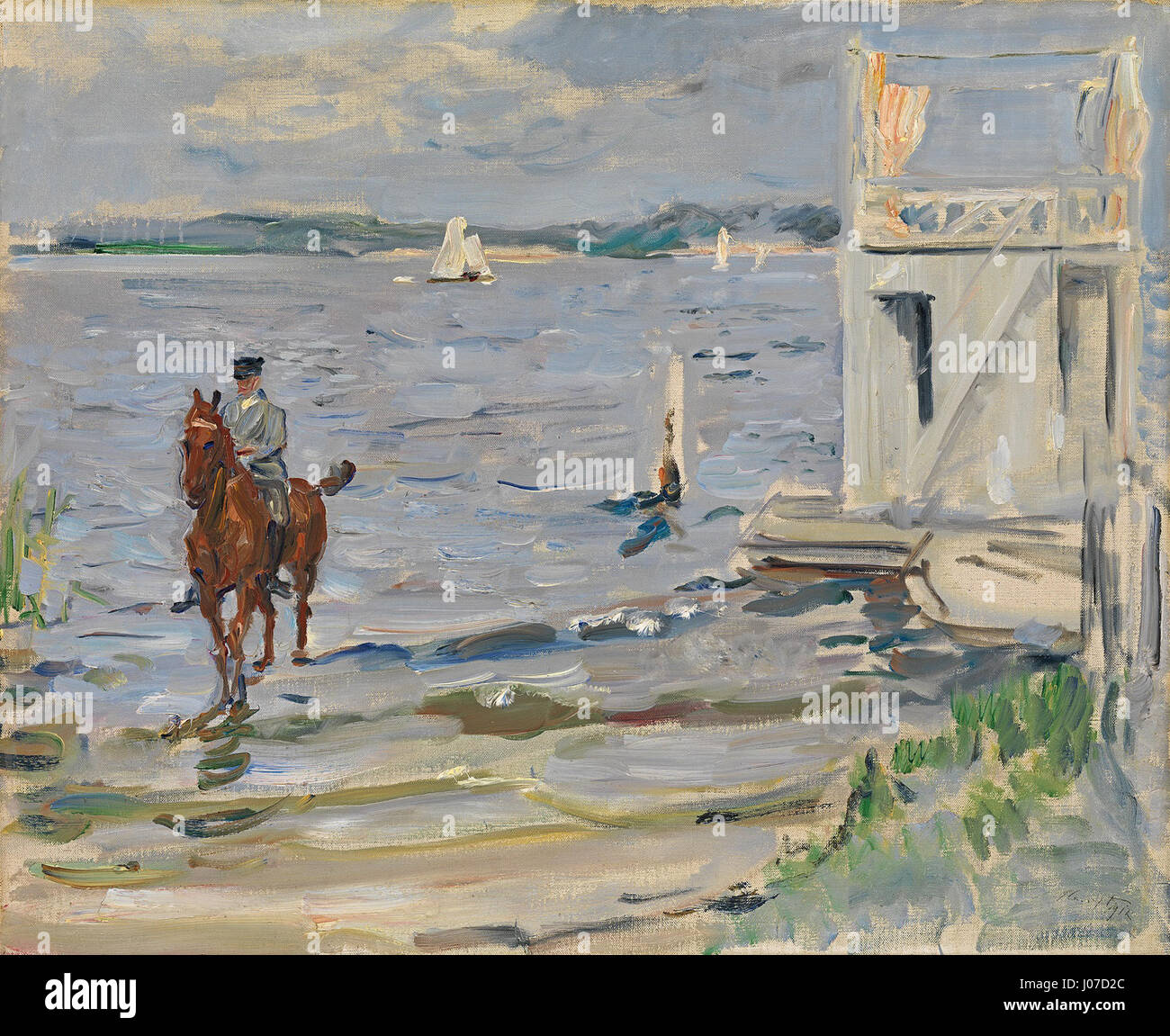 Max Slevogt - Badehäuschen an der Havel Banque D'Images