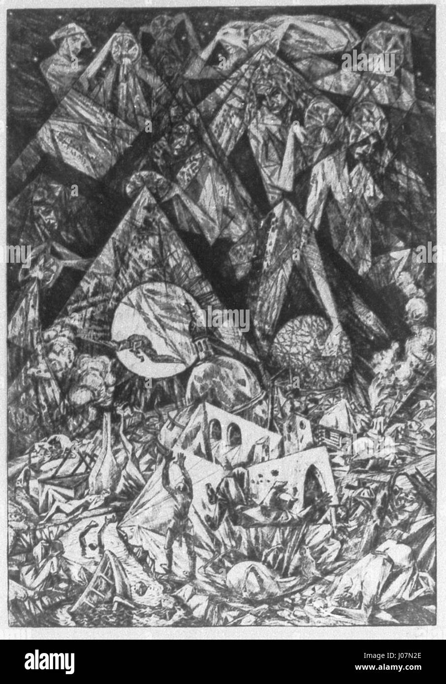 « Die Ausgießung der sieben Schalen des Zorns » de Heinrich Vogeler (le déversement des sept bols de colère) de 1918 représente la scène biblique du Livre de l'Apocalypse, mettant en valeur une imagerie spirituelle et apocalyptique intense. Banque D'Images « Die Ausgießung der sieben Schalen des Zorns » de Heinrich Vogeler (le déversement des sept bols de colère) de 1918 représente la scène biblique du Livre de l'Apocalypse, mettant en valeur une imagerie spirituelle et apocalyptique intense. Banque D'Images