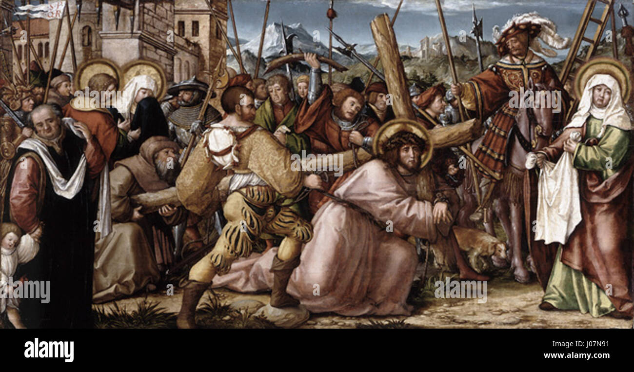 « Dornenkrönung » de Hans Herbst (couronnement d'épines) est une représentation puissante de la couronne d'épines, reflétant les thèmes du sacrifice et du symbolisme religieux. L'œuvre capture l'intensité et le poids émotionnel de l'histoire biblique. Banque D'Images