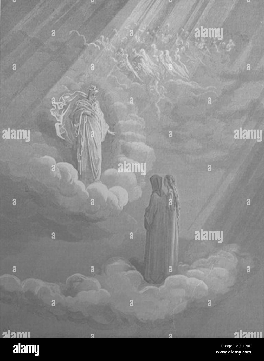 Cacciaguida, un ancêtre de Dante Alighieri, dans une illustration du Paradis, une partie de la Divine Comédie, par Gustave Doré, un artiste et illustrateur français du XIXe siècle. Banque D'Images