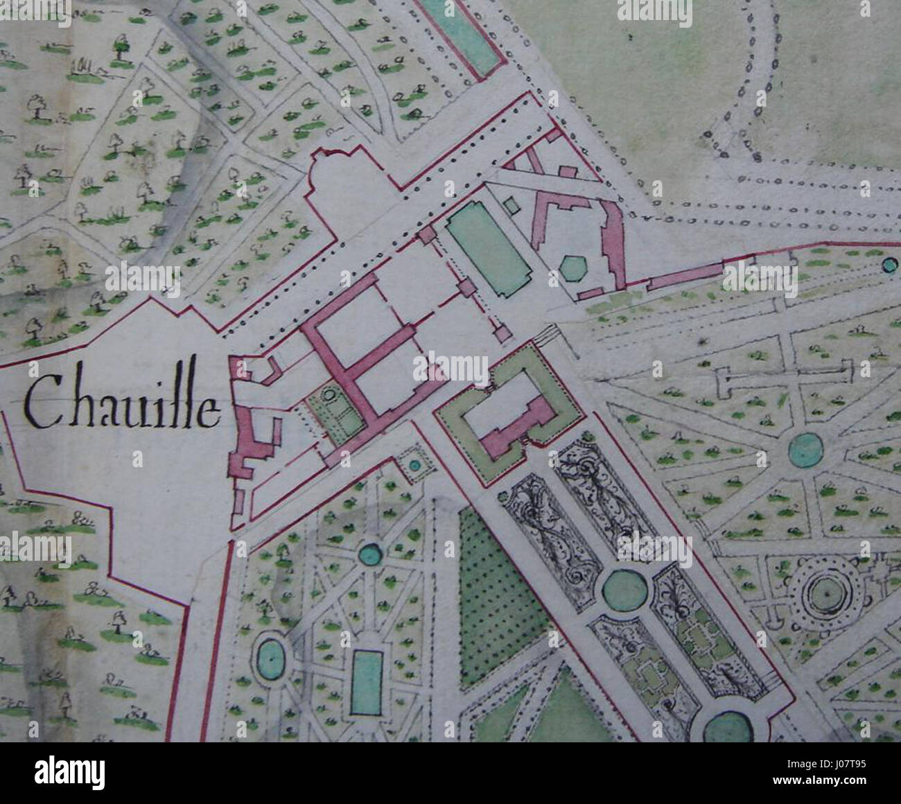 Le « Plan château Chaville » est une carte historique préservée du château de Chaville, archivée aux Archives nationales, reflétant sa conception architecturale et son importance historique. Banque D'Images