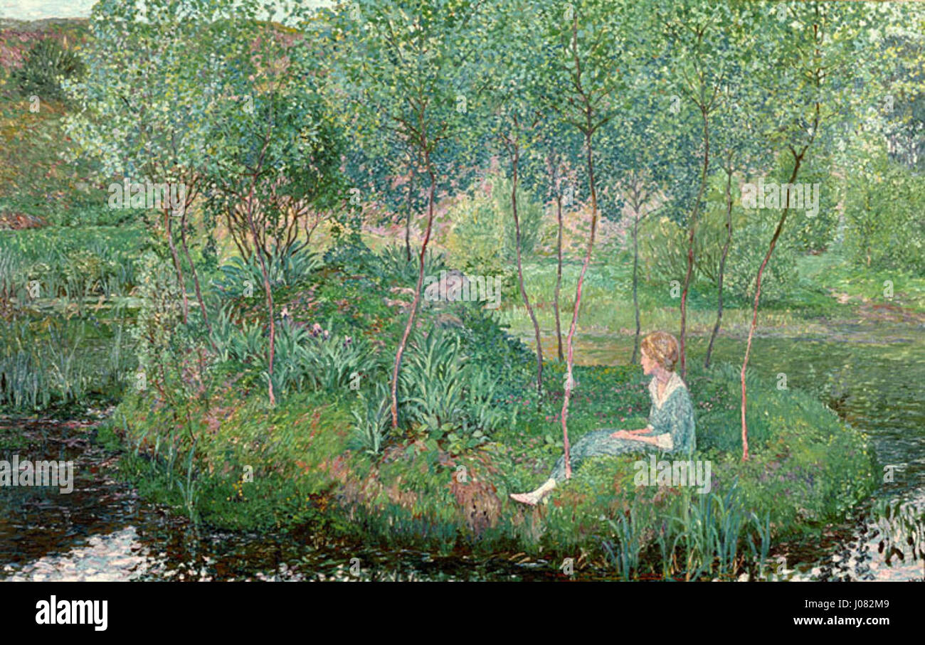 « Frühling » (printemps) de Heinrich Vogeler de 1913 capture l'essence du printemps à travers une représentation vibrante de la nature, avec des fleurs, de la verdure et une atmosphère légère. Le travail de Vogeler est marqué par son influence symboliste et son accent sur la beauté naturelle. Banque D'Images « Frühling » (printemps) de Heinrich Vogeler de 1913 capture l'essence du printemps à travers une représentation vibrante de la nature, avec des fleurs, de la verdure et une atmosphère légère. Le travail de Vogeler est marqué par son influence symboliste et son accent sur la beauté naturelle. Banque D'Images
