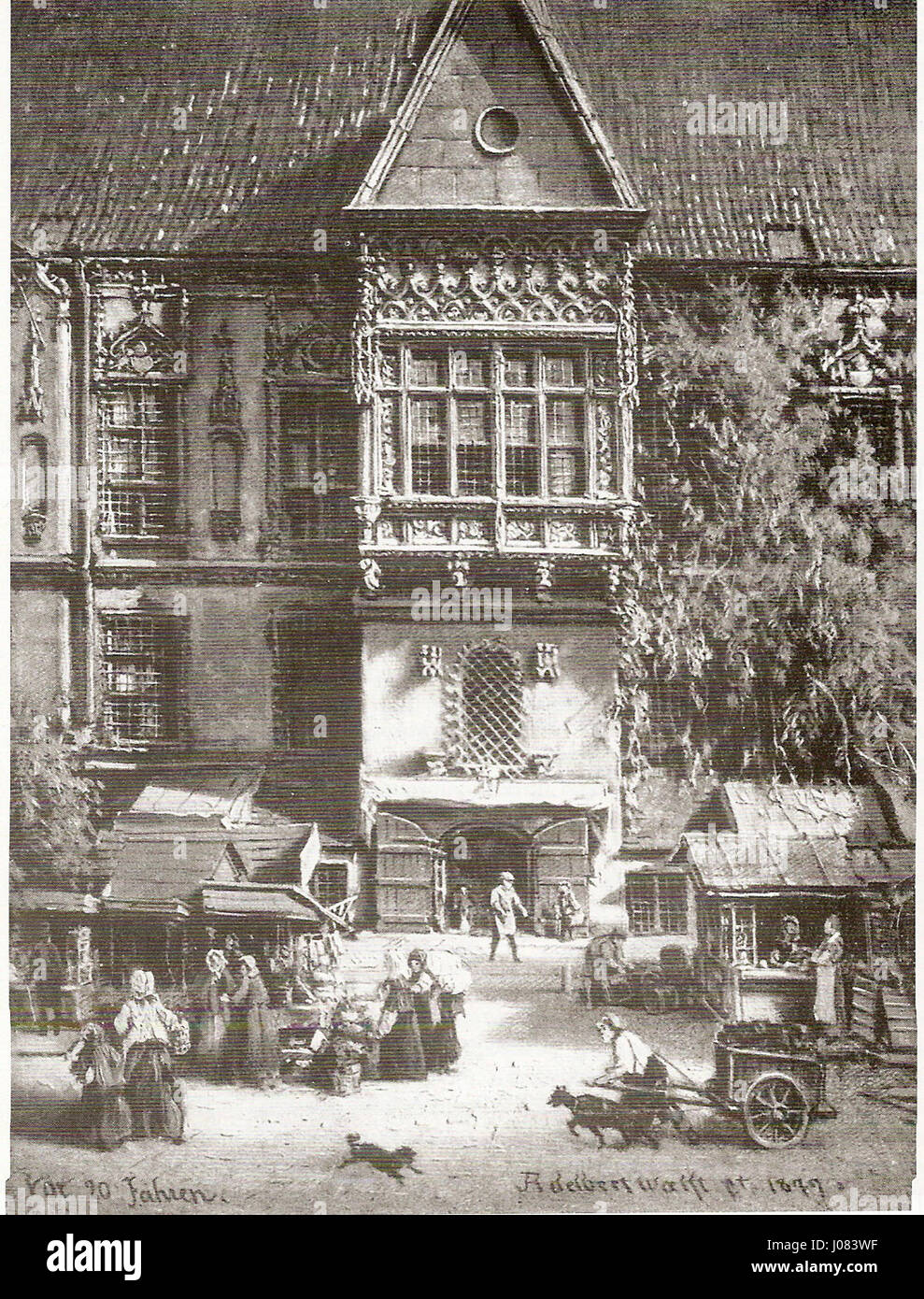 'Piwnica Świdnicka 1859' est une illustration montrant la cave historique de Świdnicka en Pologne, un site important connu pour son architecture et son importance culturelle au XIXe siècle. Banque D'Images