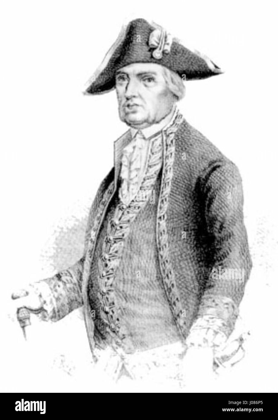 Un portrait d'Ambrosio O'Higgins, peint par Rojas. O'Higgins, figure éminente du Chili colonial, a servi comme chef militaire et administrateur colonial au XVIIIe siècle. Banque D'Images