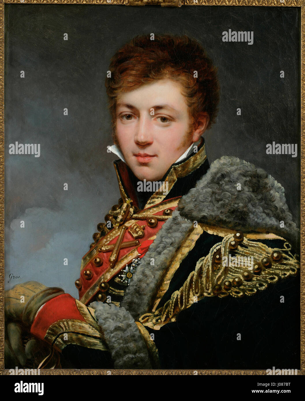 Ce portrait de l'artiste français Antoine-Jean gros représente le comte Honoré de la Riboisière, noble et chef militaire pendant la Révolution française et les guerres napoléoniennes. L'œuvre met en valeur la maîtrise de gros dans la représentation de figures militaires avec dignité et force. Banque D'Images
