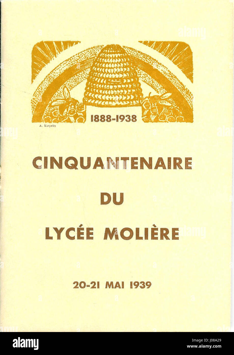 -Cinquentenaire-Lycée Molière-Paris-1939 Banque D'Images