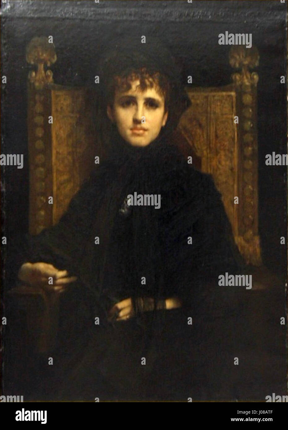 Le portrait en couleur de Madame Georges Bizet de Jules-Élie Delaunay capture la femme du célèbre compositeur de manière digne et respectueuse, reflétant le talent de l’artiste en portrait et en caractérisation. Banque D'Images