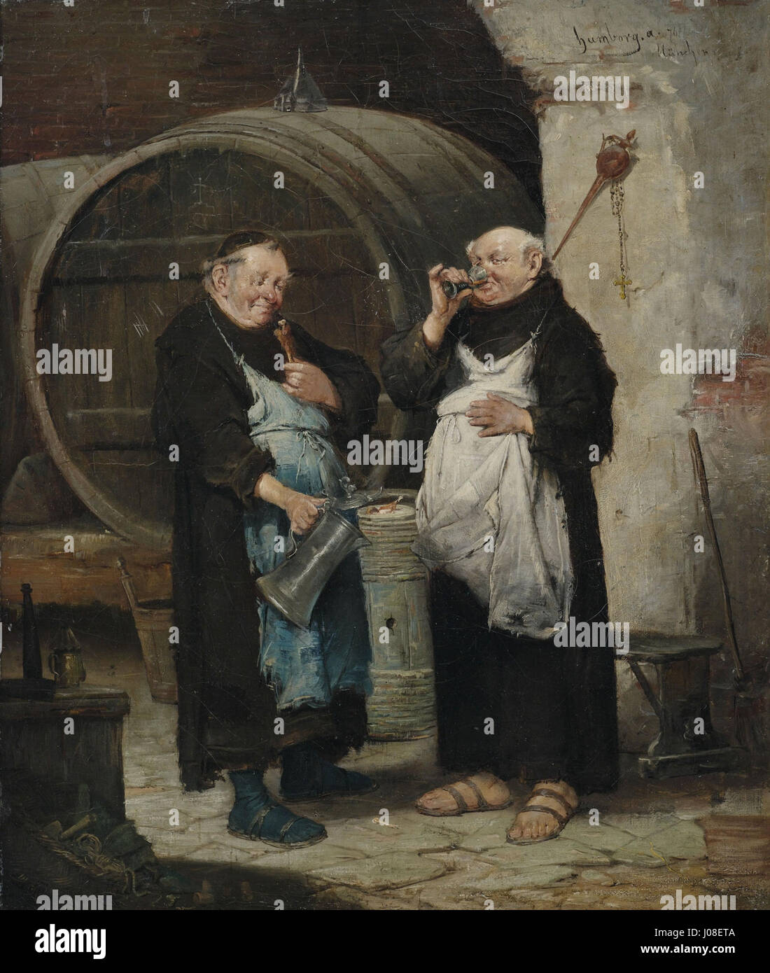 Adolf Humborg Zwei Mönche im Weinkeller Banque D'Images