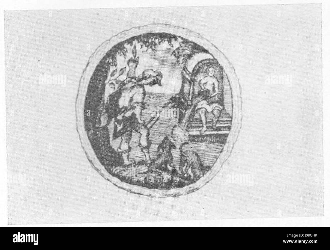 Le titre, traduit par « Ideal Village page 005 », fait probablement référence à une œuvre représentant une scène rurale idéalisée. La pièce capture la simplicité et la beauté de la vie rurale, en se concentrant sur la nature et la communauté dans un cadre pittoresque de village. Banque D'Images