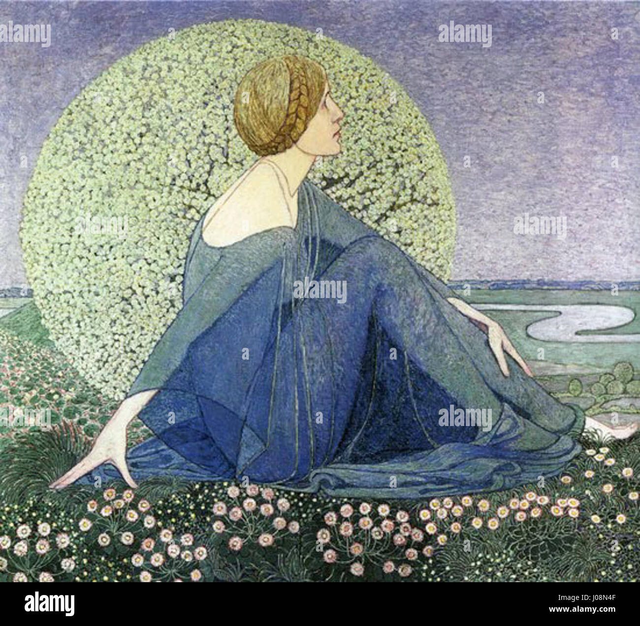 'Die Erwartung' (rêves II) de Heinrich Vogeler, créé en 1912, reflète l'exploration par l'artiste de thèmes de désir et d'attente, avec des éléments symboliques et un style expressionniste, typique du début du XXe siècle. Banque D'Images 'Die Erwartung' (rêves II) de Heinrich Vogeler, créé en 1912, reflète l'exploration par l'artiste de thèmes de désir et d'attente, avec des éléments symboliques et un style expressionniste, typique du début du XXe siècle. Banque D'Images