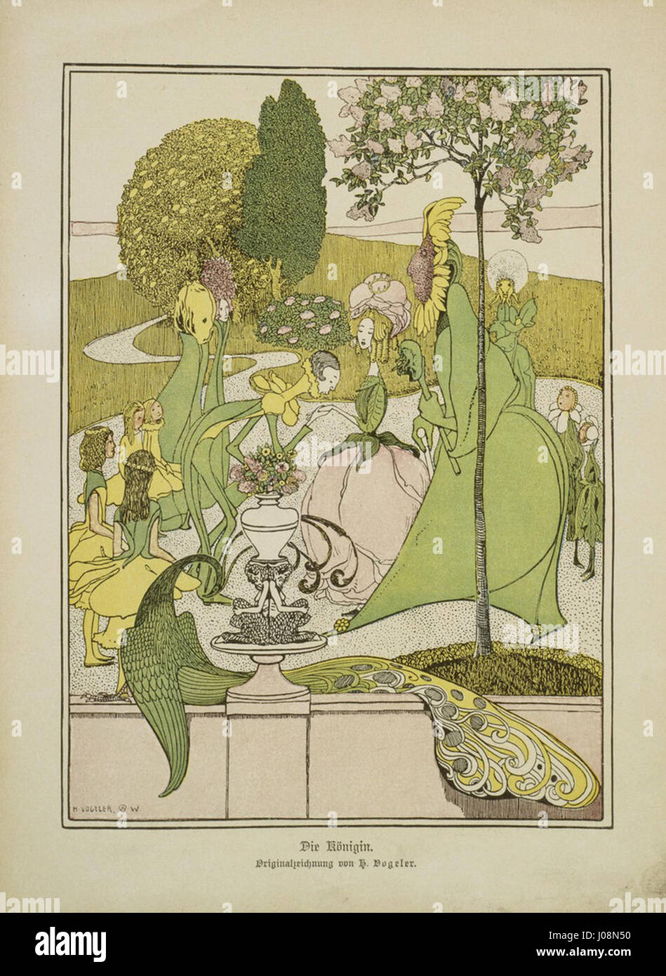 « Die Königin » (la Reine) de Heinrich Vogeler représente une figure royale, mêlant style expressif et thèmes symboliques. Vogeler était connu pour ses contributions au mouvement expressionniste, ce qui se reflète dans l'intensité émotionnelle de ce portrait. Banque D'Images « Die Königin » (la Reine) de Heinrich Vogeler représente une figure royale, mêlant style expressif et thèmes symboliques. Vogeler était connu pour ses contributions au mouvement expressionniste, ce qui se reflète dans l'intensité émotionnelle de ce portrait. Banque D'Images