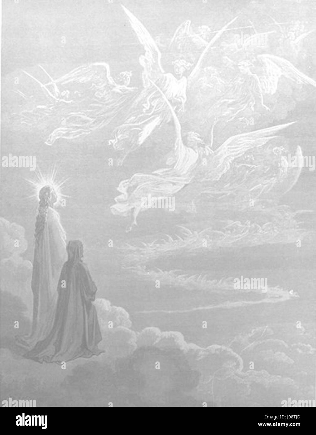 Une illustration de Paradiso, XVIII, 124-126, par Gustave Doré, un artiste et graveur français. Banque D'Images