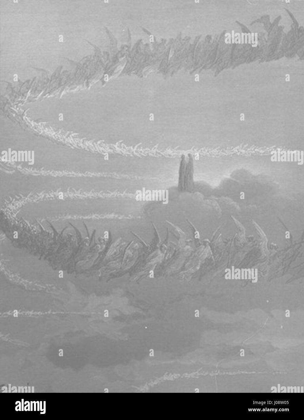 Une illustration de Paradis, une partie de la Divine Comédie de Dante Alighieri, par Gustave Doré, un artiste et illustrateur français du XIXe siècle. Banque D'Images