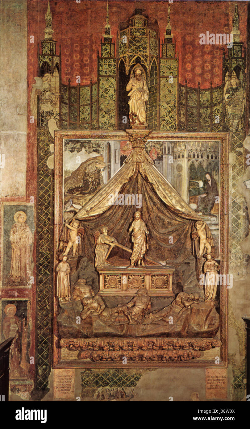 Monumento a Niccolò Brenzoni, œuvre de Pisanello, est un monument ou mémorial remarquable dédié à Niccolò Brenzoni, une figure importante de l'Italie de la Renaissance. L'œuvre reflète le style détaillé et raffiné de Pisanello, caractéristique du début de la Renaissance. Banque D'Images