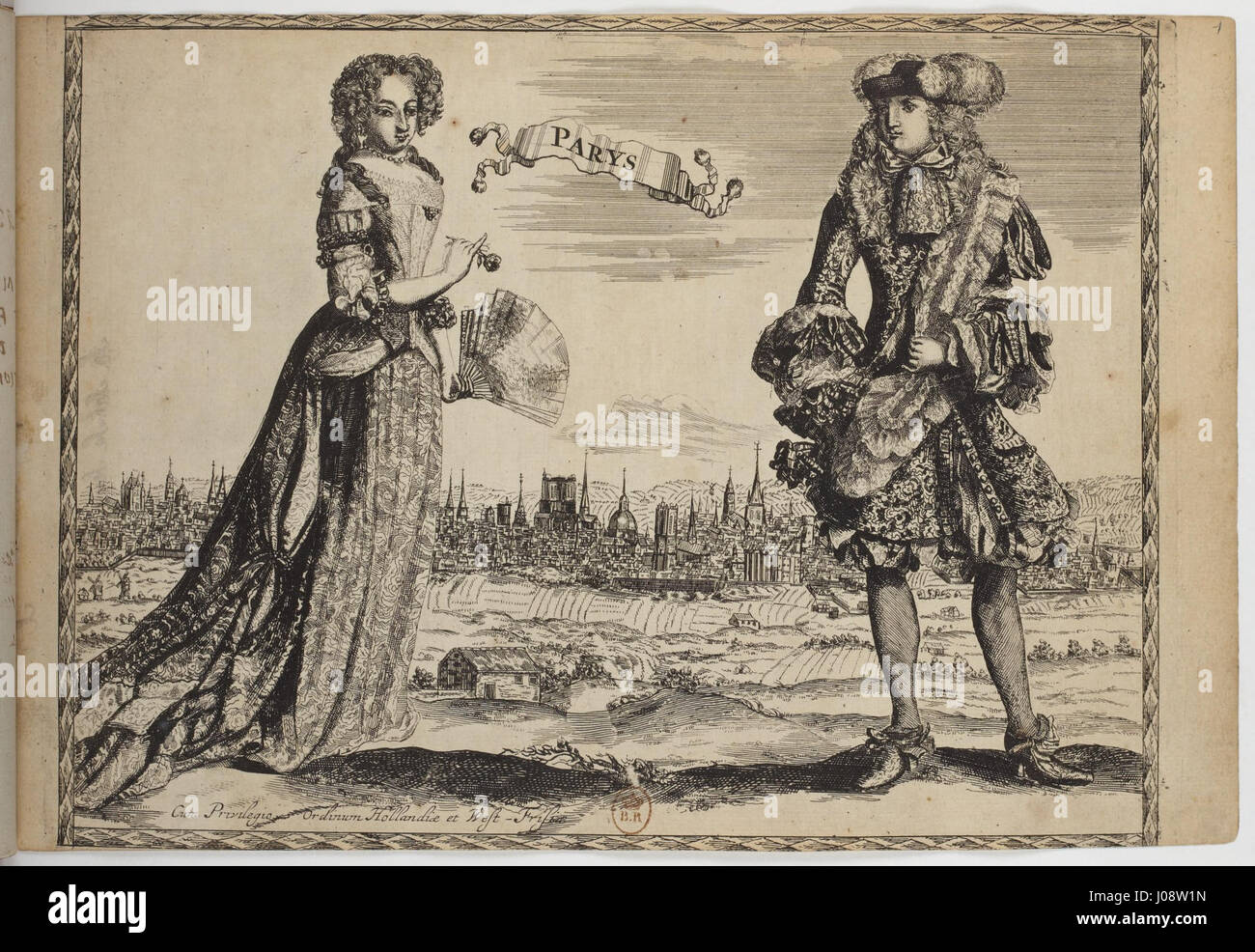 'Costumes des quatre parties du monde' de Parys, gravé à la manière de Luycken, illustre divers costumes mondiaux du monde entier. La pièce est une exploration visuelle de diverses cultures et de leur tenue traditionnelle. Banque D'Images 'Costumes des quatre parties du monde' de Parys, gravé à la manière de Luycken, illustre divers costumes mondiaux du monde entier. La pièce est une exploration visuelle de diverses cultures et de leur tenue traditionnelle. Banque D'Images