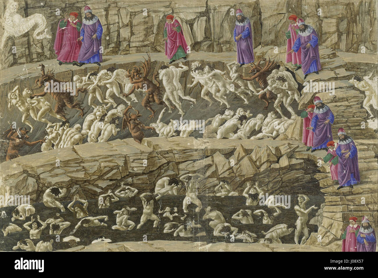 Sandro Botticelli - Dessins pour la Divine Comédie de Dante - Banque D'Images