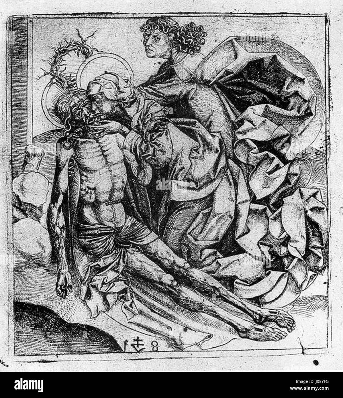 « Lamentation » de Veit Stoß dépeint l'intensité émotionnelle de la scène de deuil qui suit la crucifixion du Christ, capturant le chagrin et la vénération du moment dans les détails complexes. Banque D'Images