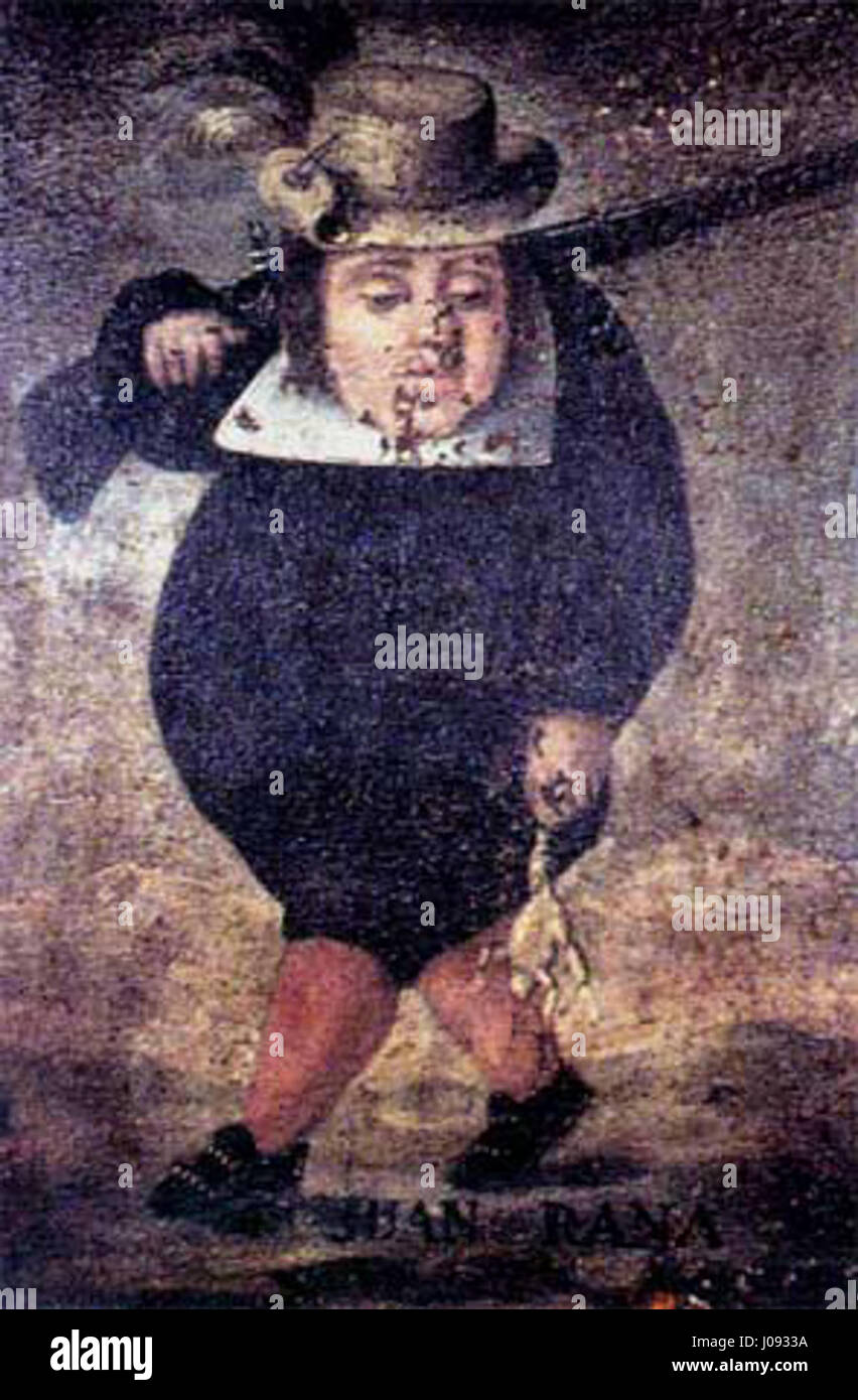 Juan Rana est une œuvre espagnole du XVIIe siècle, souvent associée à la comédie et aux thèmes satiriques. La peinture ou la pièce représente Juan Rana, un personnage symbolisant le théâtre populaire et l'humour folklorique de l'âge d'or espagnol. Banque D'Images Juan Rana est une œuvre espagnole du XVIIe siècle, souvent associée à la comédie et aux thèmes satiriques. La peinture ou la pièce représente Juan Rana, un personnage symbolisant le théâtre populaire et l'humour folklorique de l'âge d'or espagnol. Banque D'Images